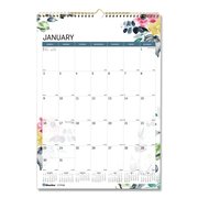 Blueline 12-Month Colorful Wall Calendar, 12 x 17, Watercolor, 2022 C173126